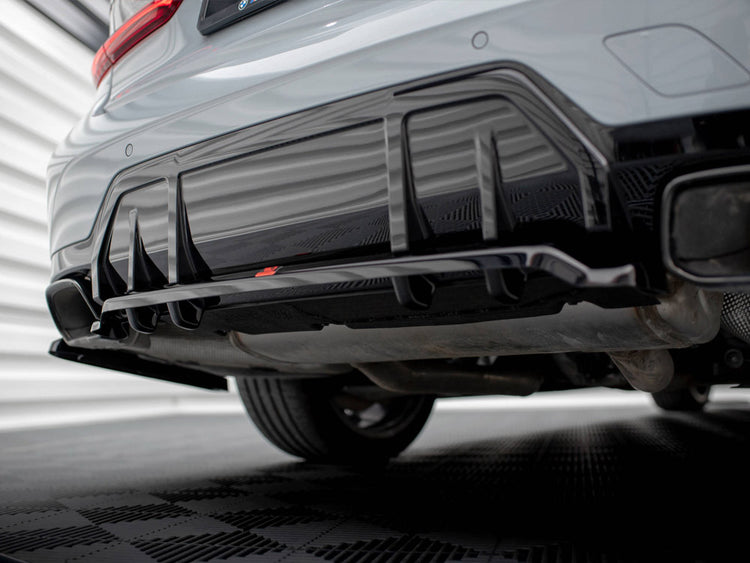Central Rear Splitter (Vertical Bars) V.1 BMW M340i G20 / G21 Facelift - Wayside Performance 