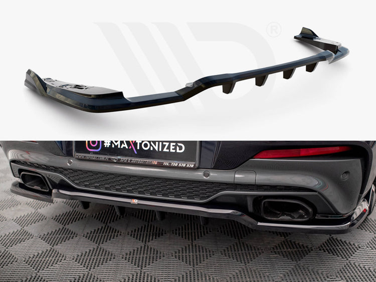 Central Rear Splitter (Vertical Bars) V.2 BMW X4 M40i G02 - Wayside Performance 