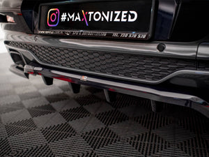 Central Rear Splitter (Vertical Bars) V.2 BMW X4 M40i G02 - Wayside Performance 