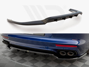 Central Rear Splitter (Vertical Bars) Porsche Panamera E-Hybrid 971 Facelift - Wayside Performance 