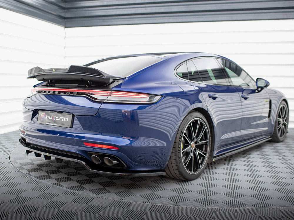 Central Rear Splitter (Vertical Bars) Porsche Panamera E-Hybrid 971 Facelift - Wayside Performance 