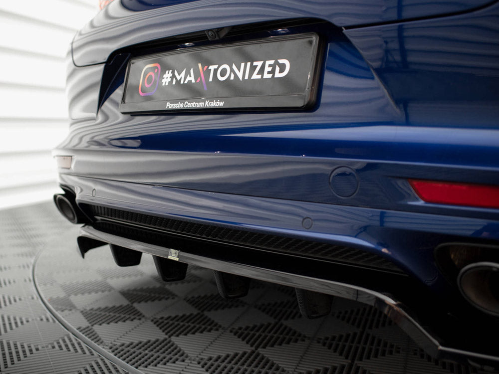 Central Rear Splitter (Vertical Bars) Porsche Panamera E-Hybrid 971 Facelift - Wayside Performance 