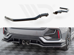 Central Rear Splitter (Vertical Bars) Honda Civic Sport Mk 10 - Wayside Performance 