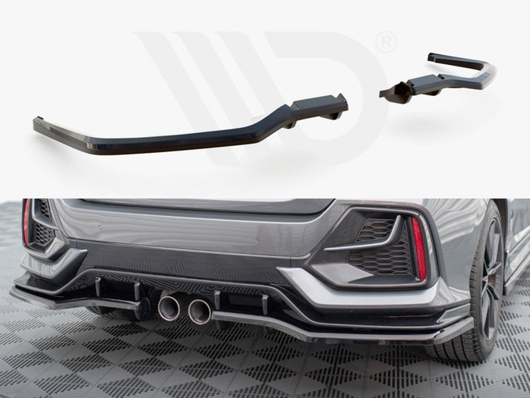 Central Rear Splitter (Vertical Bars) Honda Civic Sport Mk 10 - Wayside Performance 