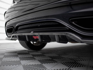 Central Rear Splitter (Vertical Bars) Mercedes-Benz A AMG-Line W176 Facelift - Wayside Performance 