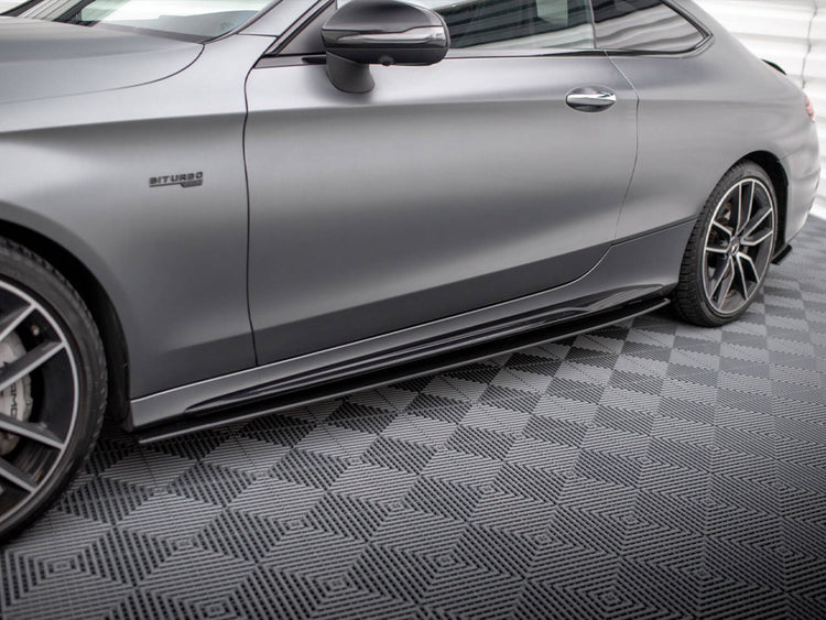 Street PRO Side Skirts Diffusers Mercedes-AMG C43 Coupe C205 Facelift - Wayside Performance 