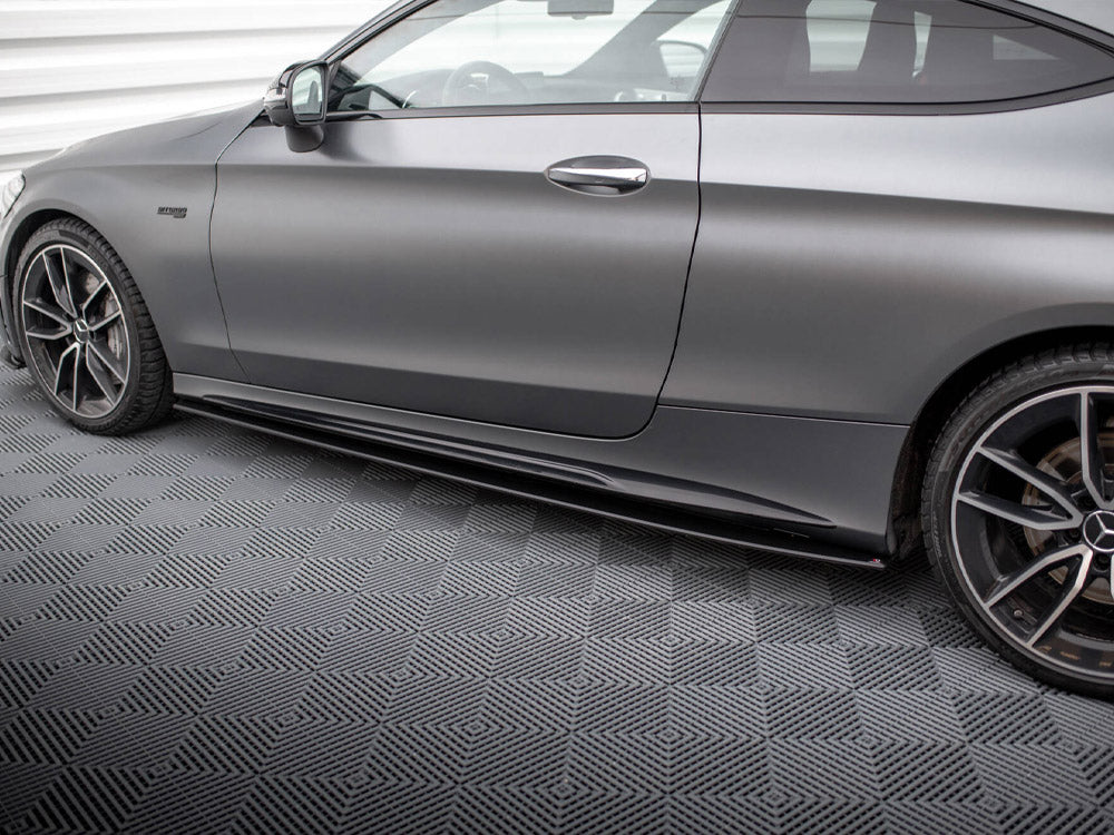 Street PRO Side Skirts Diffusers Mercedes-AMG C43 Coupe C205 Facelift - Wayside Performance 