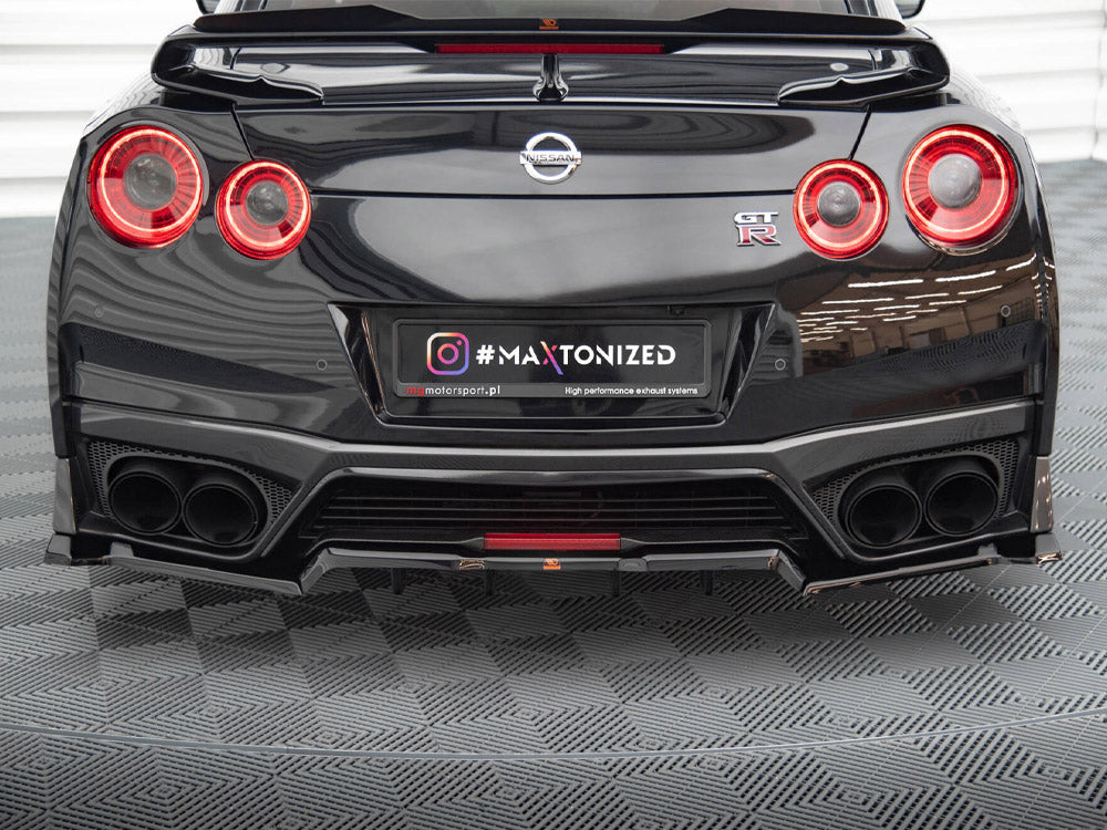 Central Rear Splitter (Vertical Bars) Nissan GTR R35 Facelift - Wayside Performance 