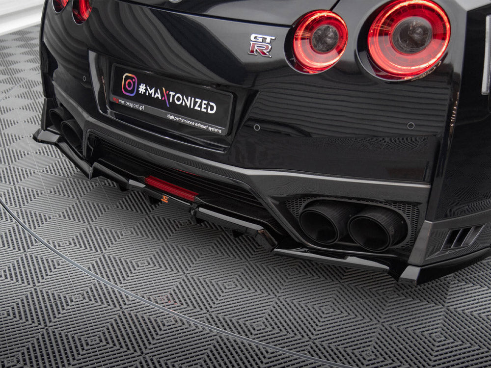 Central Rear Splitter (Vertical Bars) Nissan GTR R35 Facelift - Wayside Performance 