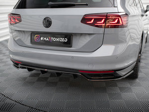 Central Rear Splitter (Vertical Bars) Volkswagen Passat R-Line B8 Facelift - Wayside Performance 