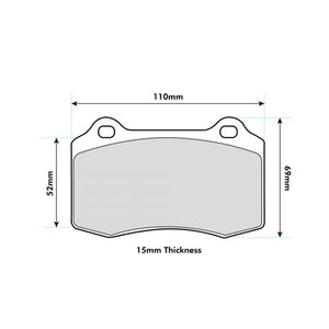 PBS FORD FOCUS RS MK1 ProRace Front Performance Brake Pad 8003PR - Wayside Performance 