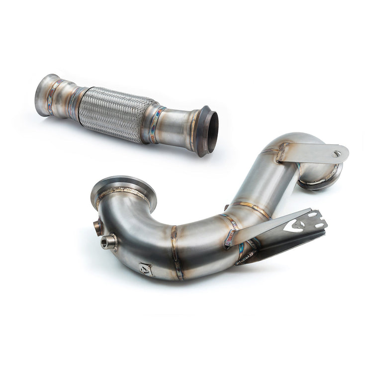 Mercedes-AMG GLA 45 S Front Downpipe Sports Cat / De-Cat Performance Exhaust - Wayside Performance 