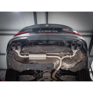 BMW 330e Touring (G21) (19>) Valved Quad Exit Rear Axle Back M3 Style Performance Exhaust - Wayside Performance 