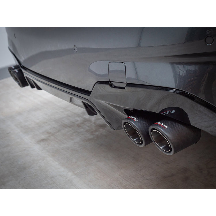 BMW 330e Touring (G21) (19>) Non-Valved Venom Quad Exit Rear Axle Back M3 Style Performance Exhaust - Wayside Performance 