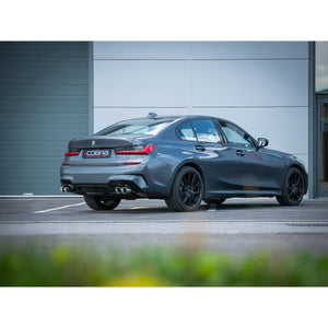 BMW 330e (G20) (19>) Valved Quad Exit Rear Axle Back M3 Style Performance Exhaust - Wayside Performance 