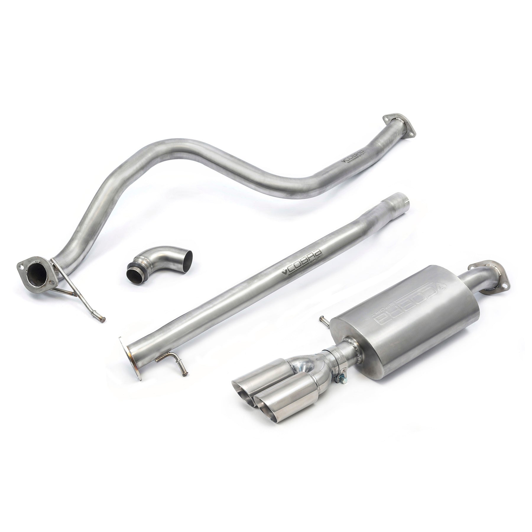 Cobra Sport Ford Fiesta (Mk8) 1L EcoBoost ST-Line (ST Style) Twin Tip Cat Back Performance Exhaust - Wayside Performance 