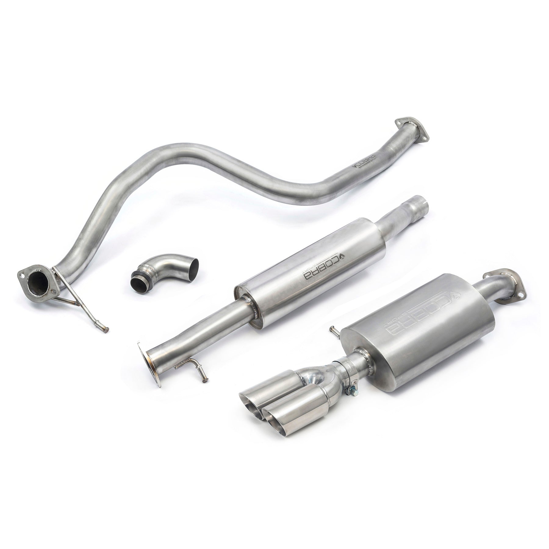 Cobra Sport Ford Fiesta (Mk8) 1L EcoBoost ST-Line (ST Style) Twin Tip Cat Back Performance Exhaust - Wayside Performance 