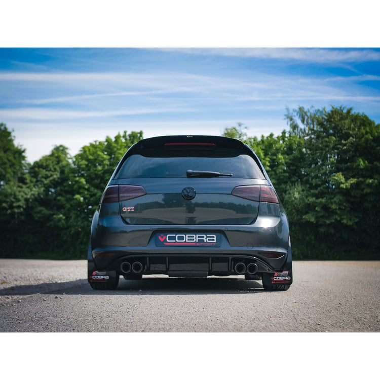 Cobra Sport VW Golf GTI (Mk7) 2.0 TSI (5G) (12-17) Quad Exit Race Rear Axle Back (back box delete) Golf R Style Performance Exhaust - Wayside Performance 