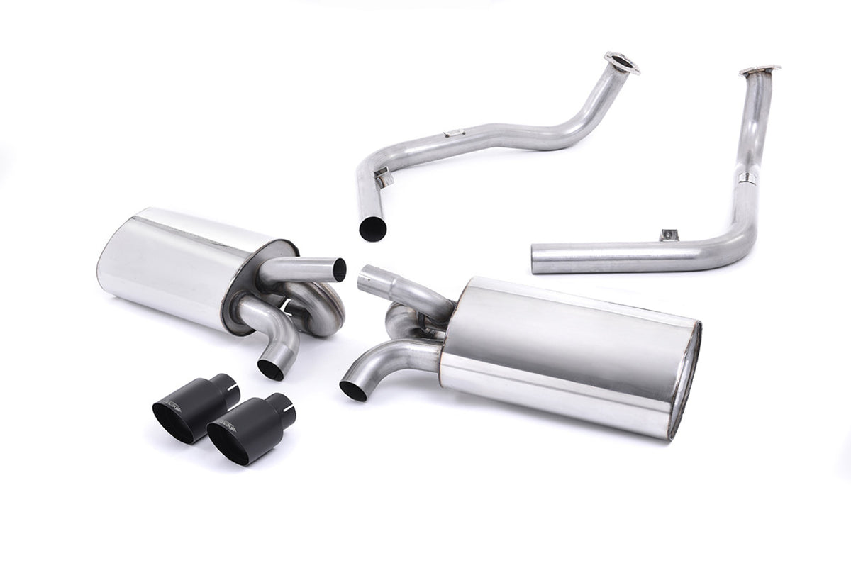 Milltek Cat-back Exhaust - Cerakote Black Tips. Exc. Rear Catalysts - Cayman - S 3.4 987 Gen1 - 2006-2009 - SSXPO121_1 - Wayside Performance 