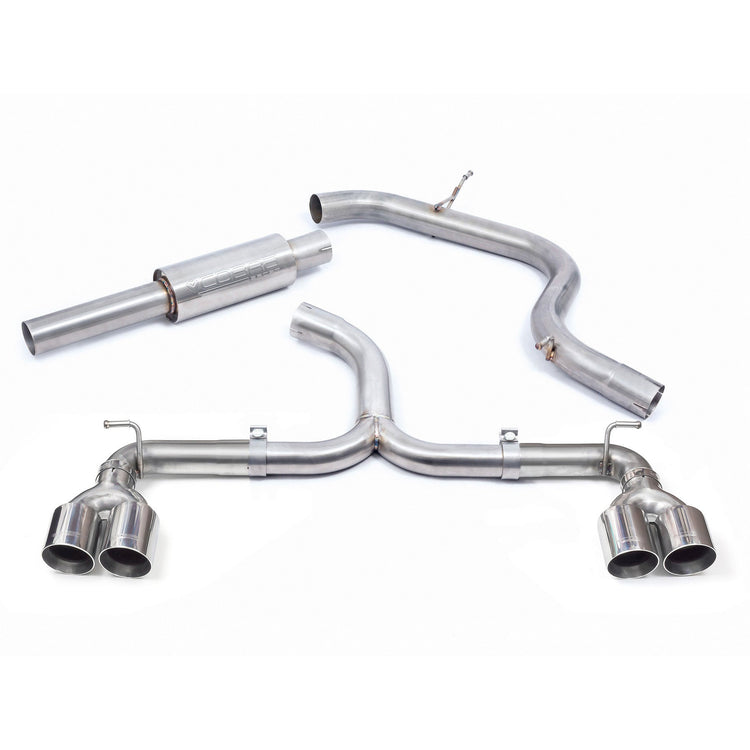 Cobra Sport VW Golf GTI (Mk7) 2.0 TSI (5G) (12-17) Quad Exit Venom Box Delete Race Cat Back Golf R Style Performance Exhaust - Wayside Performance 